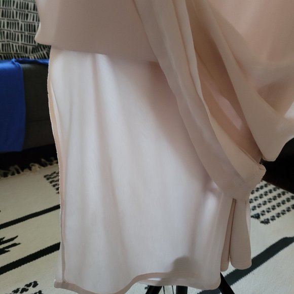 Blush pink lined chiffon sleeveless top blouse cami shirt size small - Picture 4 of 7